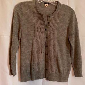 Gray 3/4 length sleeve cardigan by J. Crew, sizeM